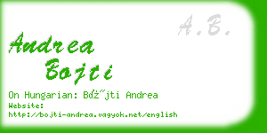 andrea bojti business card